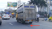 Xe tải lao thẳng vào đám đông xe máy phía trước ở Biên Hòa